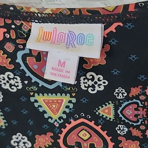 LuLaRoe Joy Vest Black Silky Soft Sleeveless Tribal Print Long Cardigan Duster - Picture 3 of 8